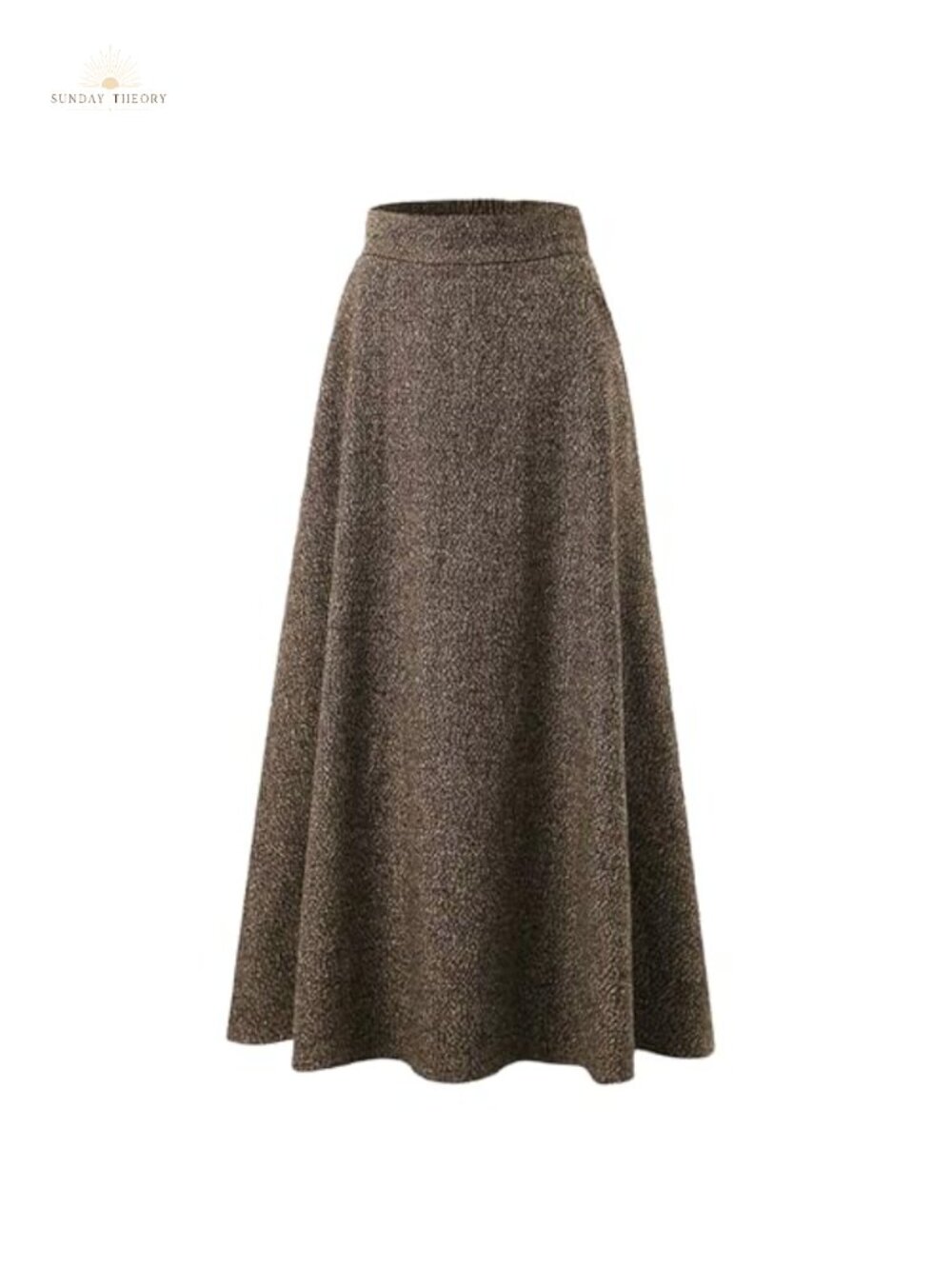 A-Line Maxi Skirt with Pockets High Elastic Waist Winter Fall